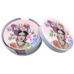 Boite rose contenant 6 sous - verres frida khalo