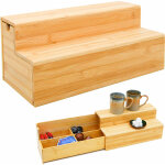 Dunedesign - bote de rangement de caf et th coffret en bois 36 x 17 x 16 cm - bambou