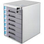 Bo�te � tiroirs en m�tal, verrouillable, 7 compartiments, din a4, bo�te de rangement de documents en ...