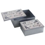 Boites vintage en métal galvanisé boîte à cirage (lot de 2) Boites vintage en métal galvanisé boîte à cirage (lot de 2)