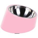 Bol pour chien chat, bol inclin� antid�rapant moderne �l�gant support en m�lamine avec amovible solide ...