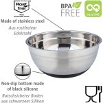 Bol inox aru 4 litres, bol en acier inoxydable black outdoor kitchen avec surface antid�rapante en silicone ...