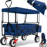 Bollerwagen pliable avec toit chariot à main chariot de transport chariot d'outillage incl. 2 poches ... Bollerwagen pliable avec toit chariot à main chariot de transport chariot d'outillage incl. 2 poches ...