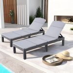 Bolli - lot de 2 bain de soleil - chaise longue - transat de soleil r�sine imitation rotin tress� - coussin ...