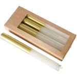 Boltze gruppe - bougies color�es avec d�coration dor�e, ensemble de 4