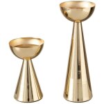 Boltze gruppe - porte - bougies en mtal dor luena, lot de 2