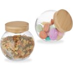 Relaxdays - bonbonnière avec couvercle en bambou, lot de 2, bocaux conservation, boîte, bonbons, 1, 5 ... Relaxdays - bonbonnière avec couvercle en bambou, lot de 2, bocaux conservation, boîte, bonbons, 1, 5 ...