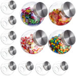 Bonbonni�re jeu de 12, 1, 5 l, verre stockage de sucreries, de provisions, couvercle acier inoxydable ...
