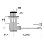 Valentin - bonde automatique laiton pour lavabo avec tirette horizontale 00 100300 000 00