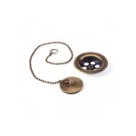 Tres - bonde  bouchon pour lavabo, bidet et vier diam70 mm avec chanette de 42 cm laiton mat 03474601lm ...