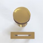 Bonde et cache trop - plein or brillant pour baignoire îlot design Bonde et cache trop - plein or brillant pour baignoire îlot design
