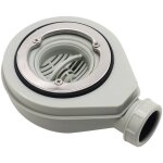 Bonde de douche extra - plate slim pour receveurs extra - plats 90 avec membrane et dme en abs, gris ...