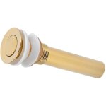 Bonde d'vier, bouchon de vidange de lavabo amovible en laiton et acier inoxydable dor, pour salle de ...