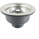 Bonde d'vier sans trop plein panier inox  110 mm 1', acier inoxydable + abs, bonde + panier