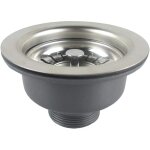 Bonde d'�vier sans trop plein panier inox � 114 mm 1�', acier inoxydable + abs, bonde + panier