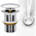 Bonde de lavabo, syst�me de vidange � clapet, bonde de salle de bain en acier inoxydable sans trop - ...