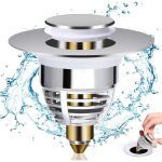 Bonde lavabo universel, bouchon de lavabo pop - up avec 2 joints pour baignoire, cuisine, lavabo (orifice ...