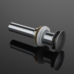 Sogood - bonde de lavabo et vasque chrom� sans trop plein syst�me automatique clic - clac pu01 - chrom� ...