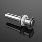 Sogood - bonde de lavabo et vasque chrom� sans trop plein syst�me automatique clic - clac pu05 - chrom� ...