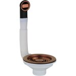Bonde � panier universelle pour �vier cuisine � 114 mm avec trop - plein en cuivre bross� pvd l. b. plast ...