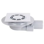 Bonde � syphon encombrement r�duit plaque carr�e sans toile dimensions : 15 x 15 cm