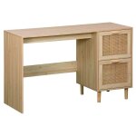 Miroytengo - bureau bong avec 2 tiroirs, couleur pin, 120 cm