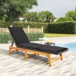 Bonnevie - bain de soleil chaise de jardin transat de jardin - avec coussin rsine tresse / bois massif ...
