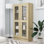 Bonnevie - bibliothque tagre de rangement - armoire  vitrine pour bureau salon chambre cuisine chne ...