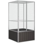 Cage  oiseaux volire moderne - anthracite 111x107x211, 5 cm acier galvanis bv848392