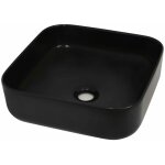 Bonnevie - lavabo vasque  poser luxueux, carr bac  laver, cramique noir 38 x 38 x 13, 5 cm oib9866e ...
