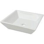 Bonnevie - lavabo vasque  poser luxueux, carre bac  laver, cramique blanc 41, 5 x 41, 5 x 12 cm oib4482e ...