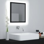 Bonnevie - miroir � led style baroque - miroir lumineux de salle de bain noir 40x8, 5x37 cm agglom�r� ...