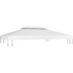 Bonnevie - toile de toit de belvédère, toile de rechange pour tonnelle, 2 niveaux 310 g / m² 4x3 m blanc ... Bonnevie - toile de toit de belvédère, toile de rechange pour tonnelle, 2 niveaux 310 g / m² 4x3 m blanc ...