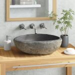 Bonnevie - vasque � poser lavabo � poser - en pierre de rivi�re ovale 29 - 38 cm bv715167