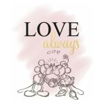 Tableau disney - mickey et minnie - love always - 35 cm x 35 cm