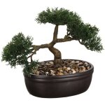 Bonsa� artificiel pot c�ramique baki noir atmosphera
