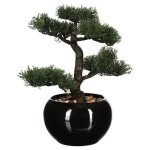 Atmosphera - bonsa artificiel en cramique noire - pot de 36 cm, cration d'intrieur