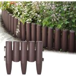 Bordure de jardin barrire clture 5, 6m bordure de pelouse 20 pice bordure en plastique, imitation ...