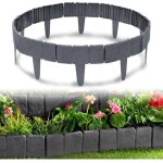 Bordure jardin barri�re cl�ture gazon effet pierre 5m 20 pi�ces, anthracite - par 1 �l�ment 25 x 23 cm ...