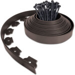 Bordure de jardin flexible plastique 10m avec 30 piquets marron - hauteur 5cm - epaisseur 4mm - vounot ...