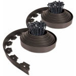 Bordure de jardin flexible plastique 20m avec 60 piquets marron - hauteur 5cm - epaisseur 4mm - vounot ...