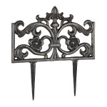 Bordure de jardin fonte de fer cl�ture m�tal piquet antiquit�s hxlxp: 37 x 36 x 2 cm, bronze - relaxdays ...