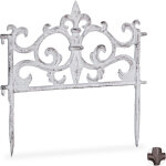 Relaxdays - bordure de jardin fonte de fer, clture jardin en mtal piquet plate - bande antiquits, ...