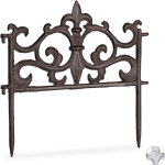 Bordure de jardin fonte de fer, clture jardin en mtal piquet plate - bande antiquits, hxl: 27 x 27 ...