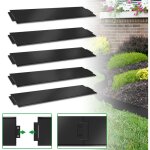 Bordure de jardin gazon en acier galvanis 25pcs pour jardin plantes potager 25m x 18 cm noir - aufun ...