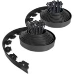 Bordure de jardin en plastique 10 m�tres avec 30 piquets d'ancrage bordurette de pelouse flexible bordure ...