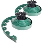 Bordure de jardin en plastique 10 m�tres avec 30 piquets d'ancrage bordurette de pelouse flexible bordure ...