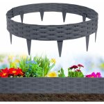 Bordure de pelouse aspect rotin 5 x 1 m bordure de lit pliable bordure de tonte en plastique bordure ...