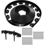 Bordure de pelouse flexible noire 10 m x 5 cm avec 30 clous de fixation, bordure de jardin ext�rieure ...