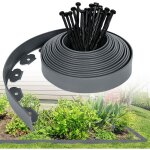 Uisebrt bordure de pelouse en plastique 20m - flexible bordure de jardin avec 60 piquets d'ancrage bordure ...